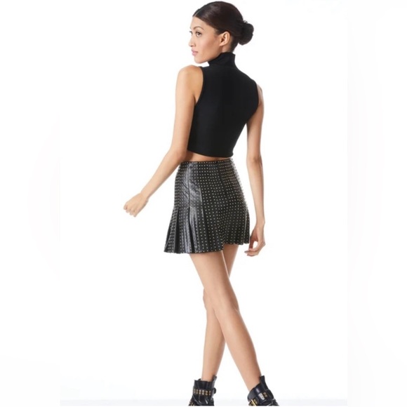 Alice + Olivia 
Carter Vegan Leather Studded Mini Skirt - Picture 2 of 8